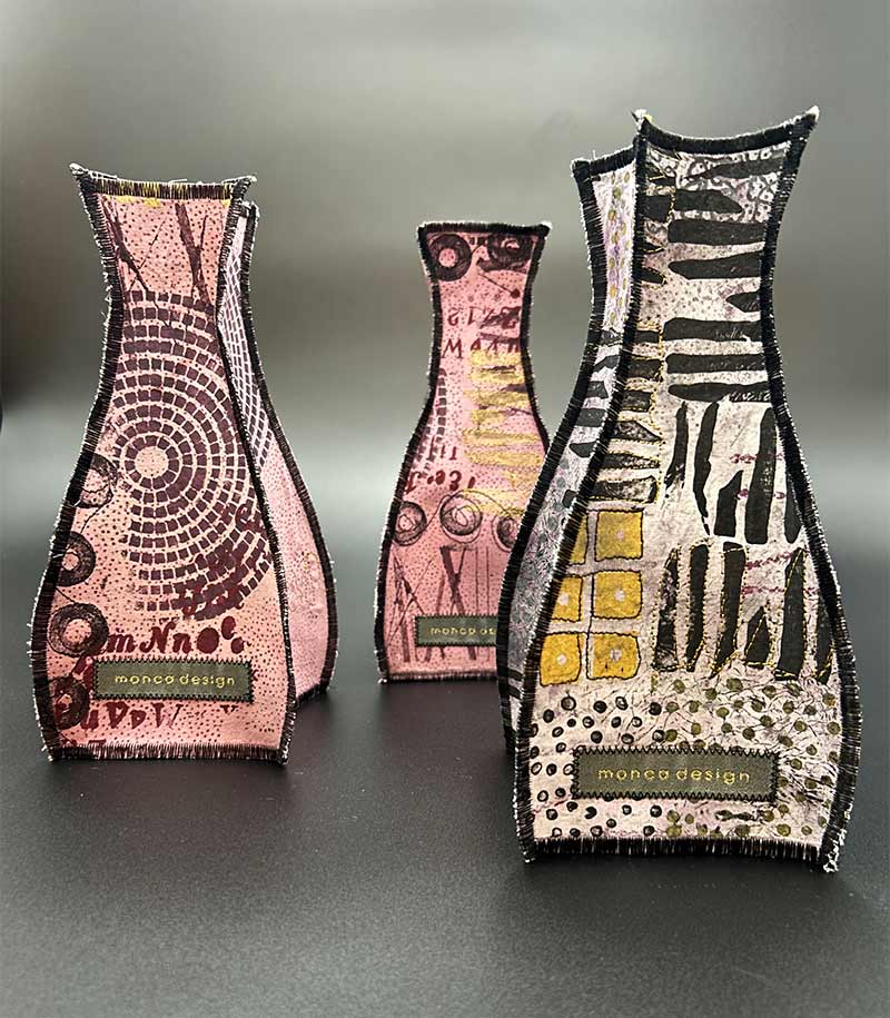 monca-art - Monica Schachl - Textila-Art - Jiffy VAsen - Textilkunst