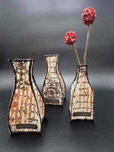 monca-art - Monica Schachl - Textila-Art - 3 Jiffy VAsen Artwork