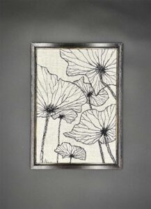 Monca-art - Monica Schachl Textilart - MAlerei Mixed MEdia - Mohnblumen gemalt mit der Nähmaschine